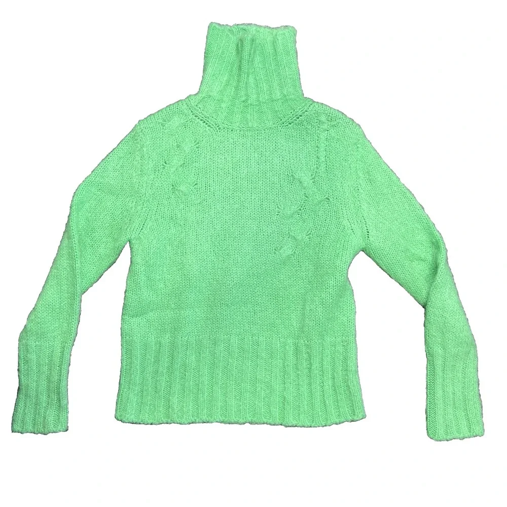ALYSI‎ Mohair blend Made in Italy Size Med Turtle neck Sweater Green